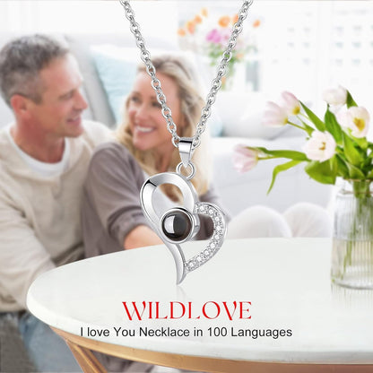 Preserved Rose with "I Love You" Necklace